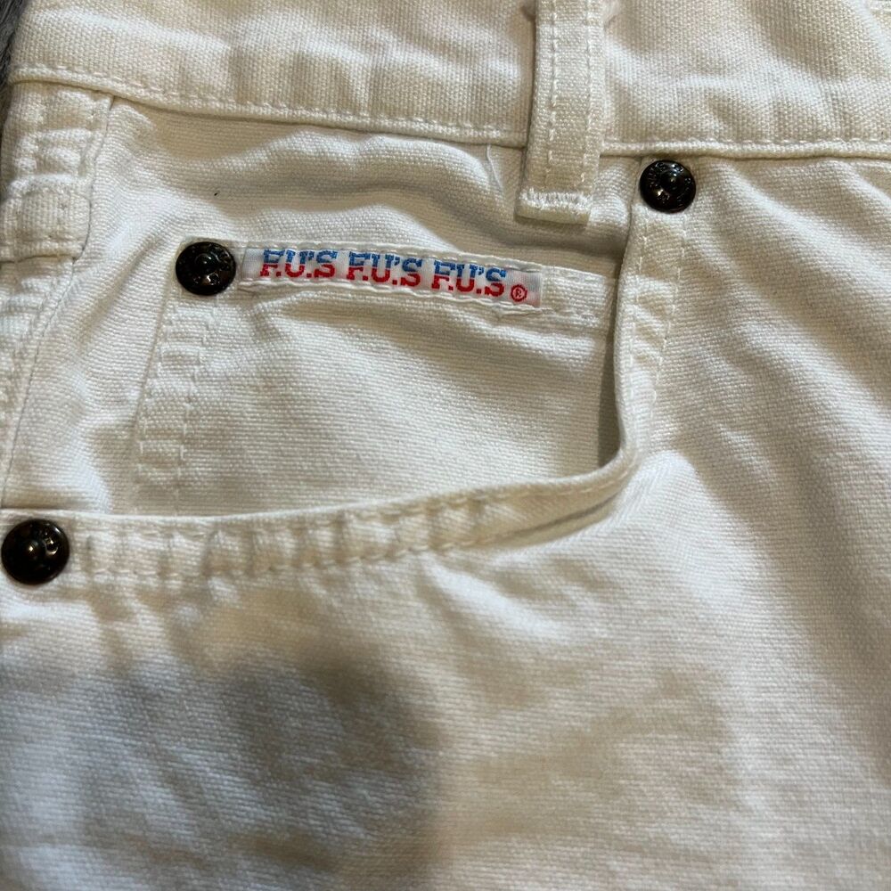 Vintage F.U.’s Jeans Off White Straight Leg Denim (29, fits 26x30) - Picture 6 of 9